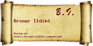 Broser Ildikó névjegykártya